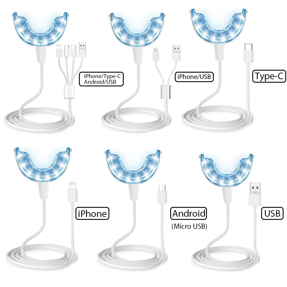 Teeth Whitening Light Kit 16 LED Teeth Whitening Accelerator LED Light Mouth Tray Teeth Whitening Enhancer Lamp Light
