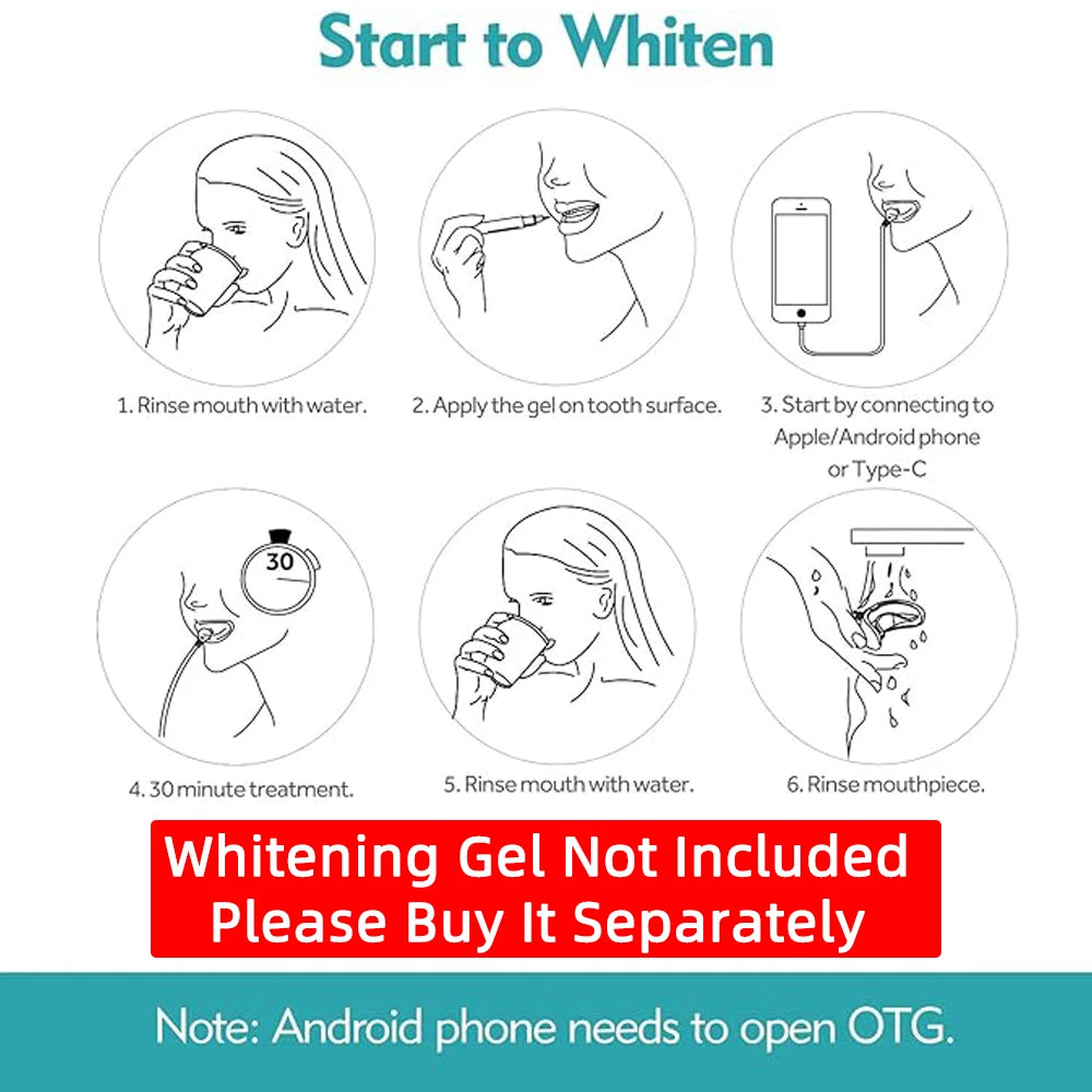Teeth Whitening Light Kit 16 LED Teeth Whitening Accelerator LED Light Mouth Tray Teeth Whitening Enhancer Lamp Light