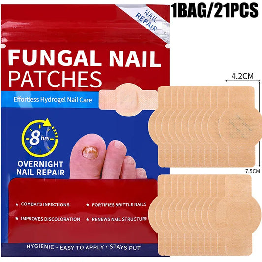 105/21Pcs Toenail Fungus Patches Waterproof Nail Repair Patches Nail Ingrown Correction Stickers for Discolored or Damaged Nails