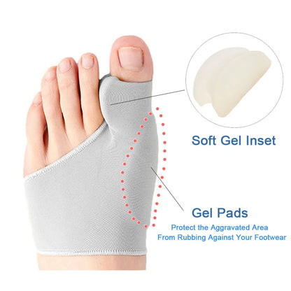 2Pcs Toe Separator Hallux Valgus Bunion Corrector Orthotics Feet Bone Thumb Adjuster Correction Pedicure Sock Straightener Tools