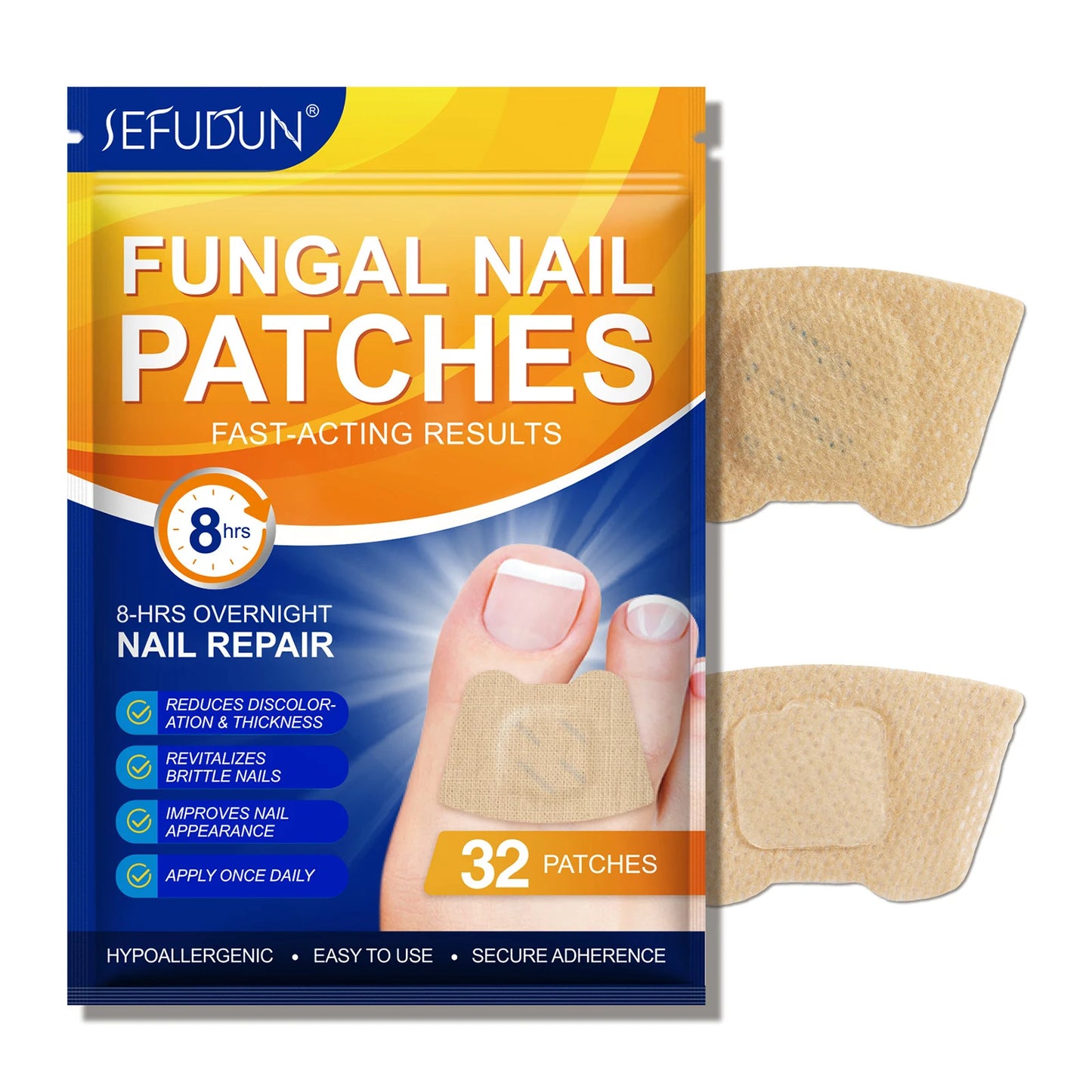 Toenail Fungus Treatment Patches Fast-Acting Nail Discoloration Treatment for Brittle Peeling Breaking Thin Nails