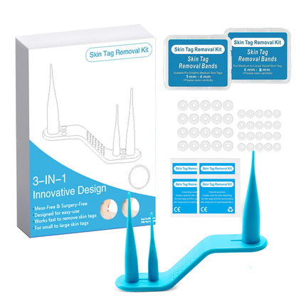 Skin Tag Removal Mole Wart Removal Facial Mole Wart Microstrip Tag Removal Kit Automatic Mole Remover Tool with Cleansing Swabs