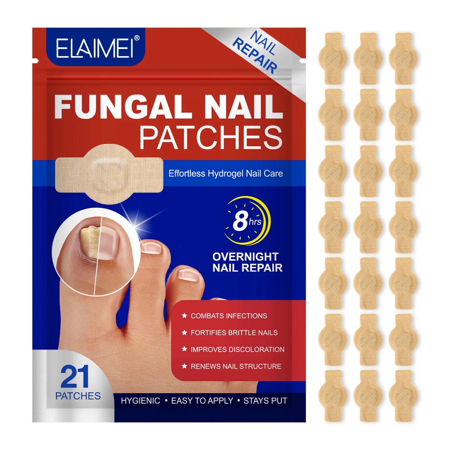 Toenail Fungus Treatment Patches Fast-Acting Nail Discoloration Treatment for Brittle Peeling Breaking Thin Nails